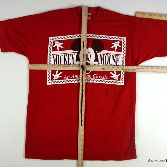 Mickey Mouse Jerry Leigh Box Logo Big Graphic T-Shirt OSFA Red Disney - Picture 7 of 10
